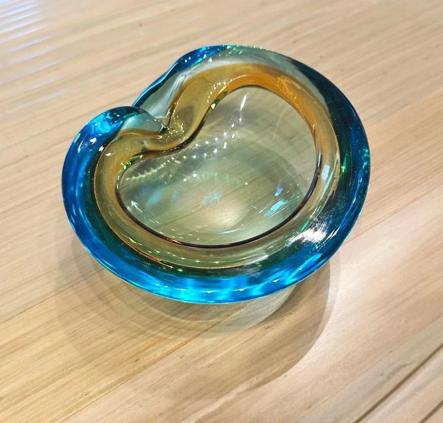 1960s Murano Sommerso Art Glass Dish
