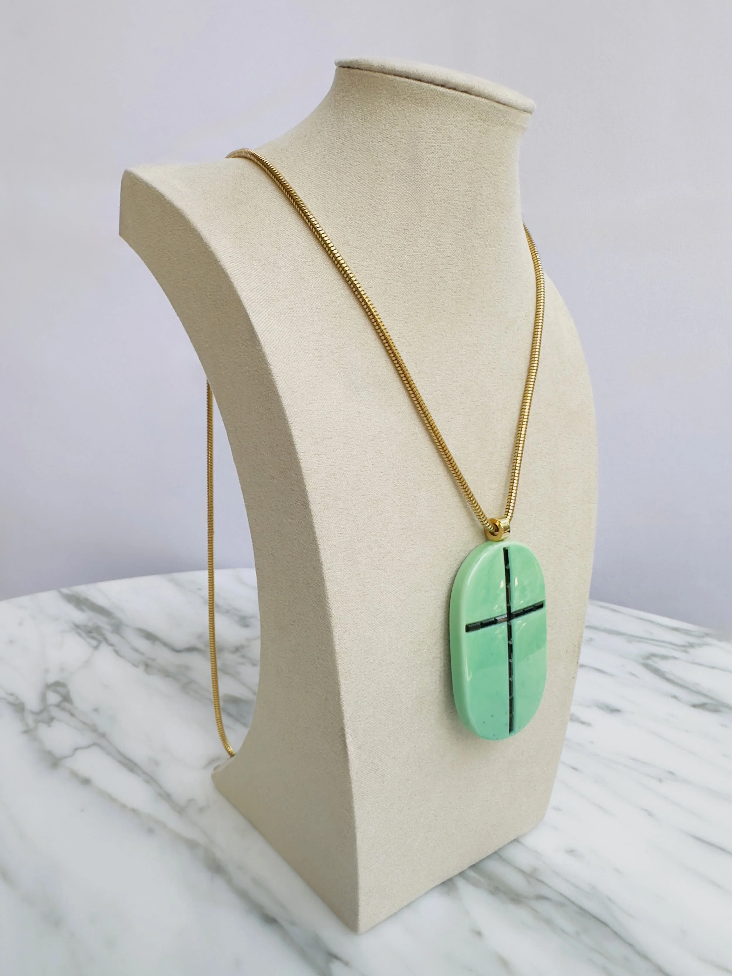 1976 Givenchy Runway Cross Pendant Necklace