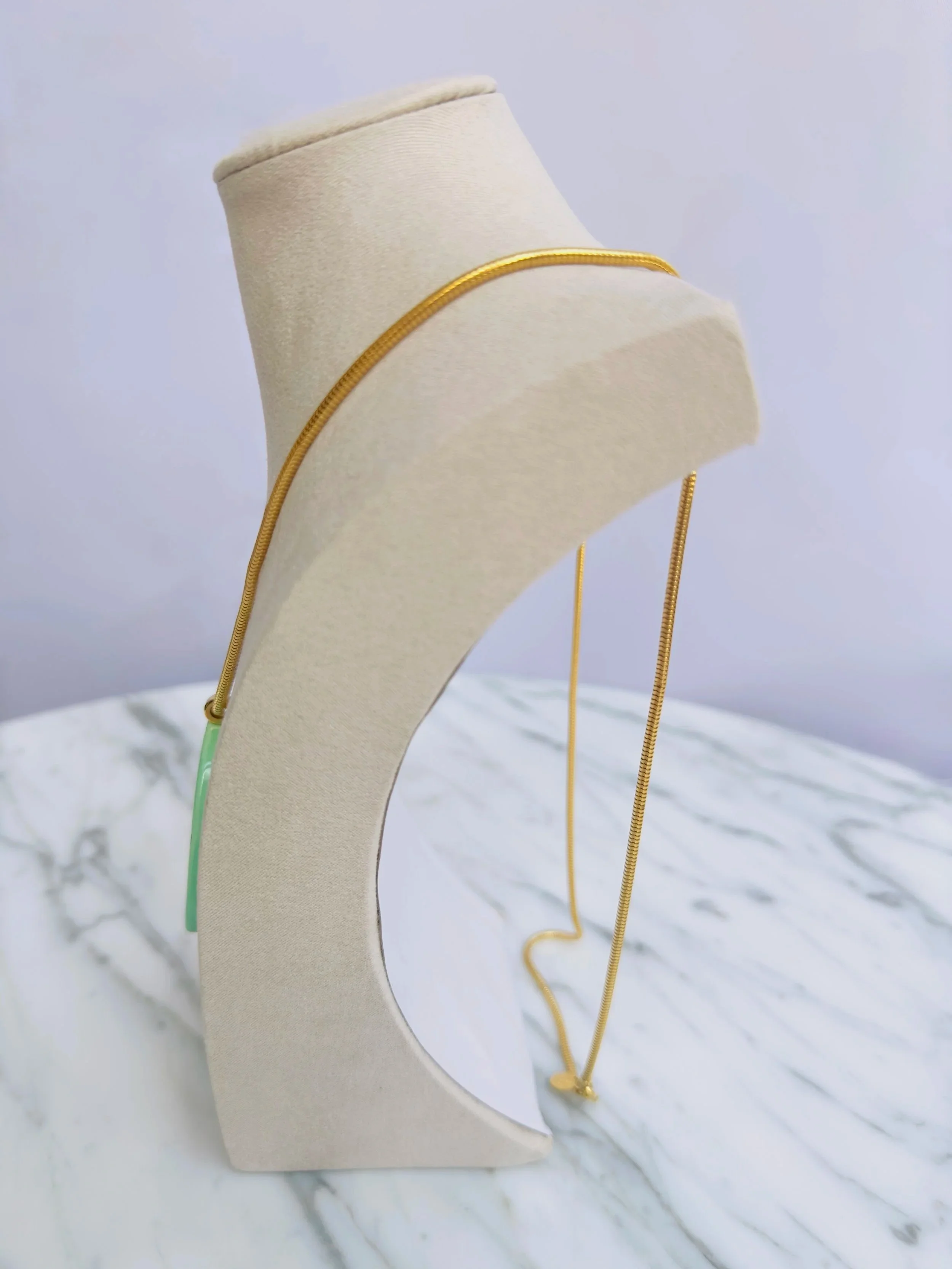 1976 Givenchy Runway Cross Pendant Necklace Snake Chain