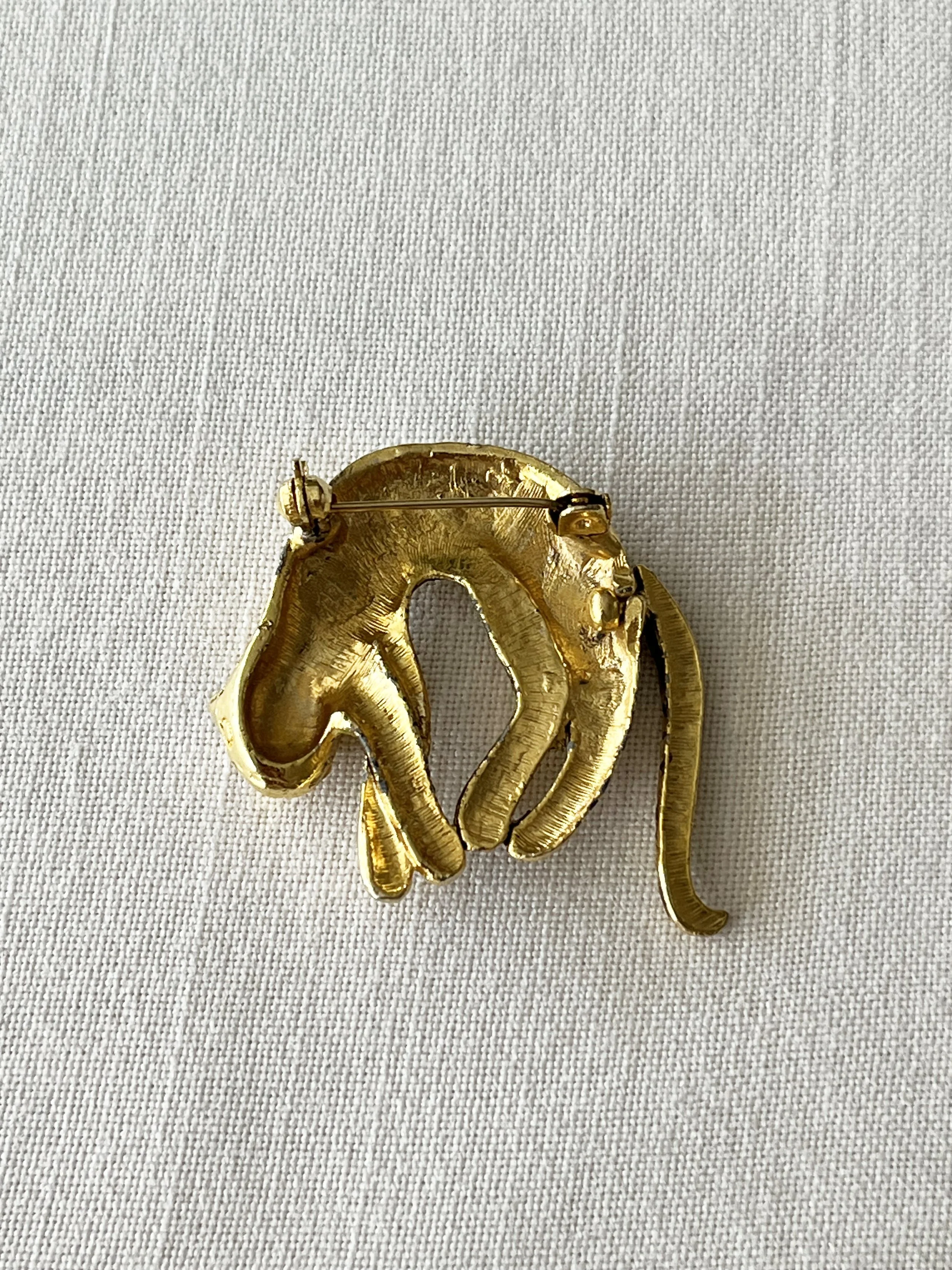 1990s PAVE RHINESTONE ARCHING BIG CAT PIN BROOCH REVERSE.jpg