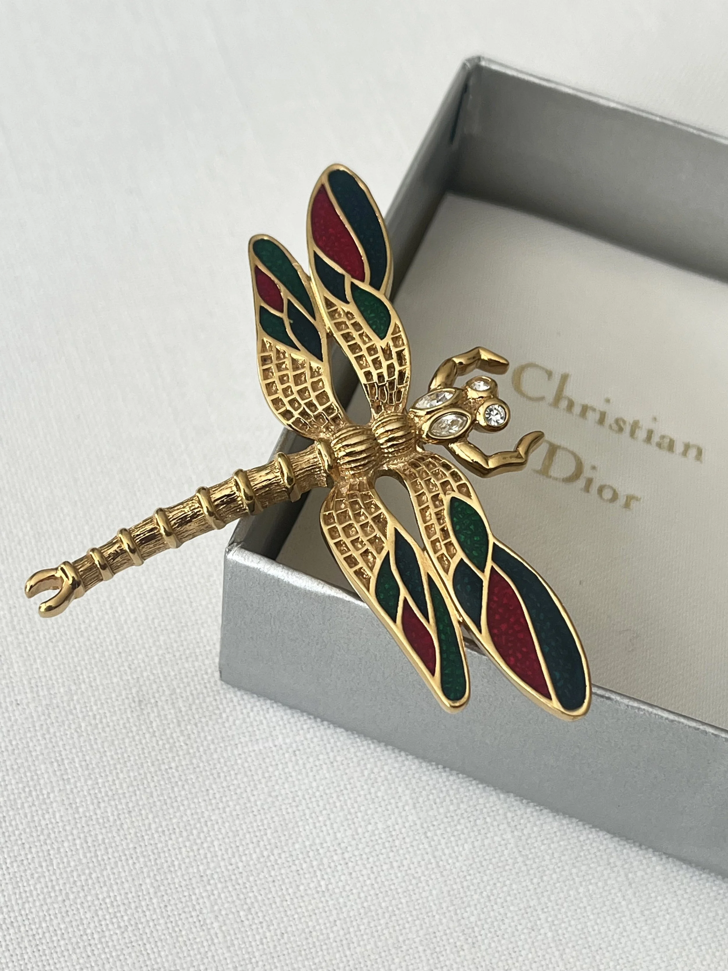 1990s Christian Dior Dragonfly Brooch
