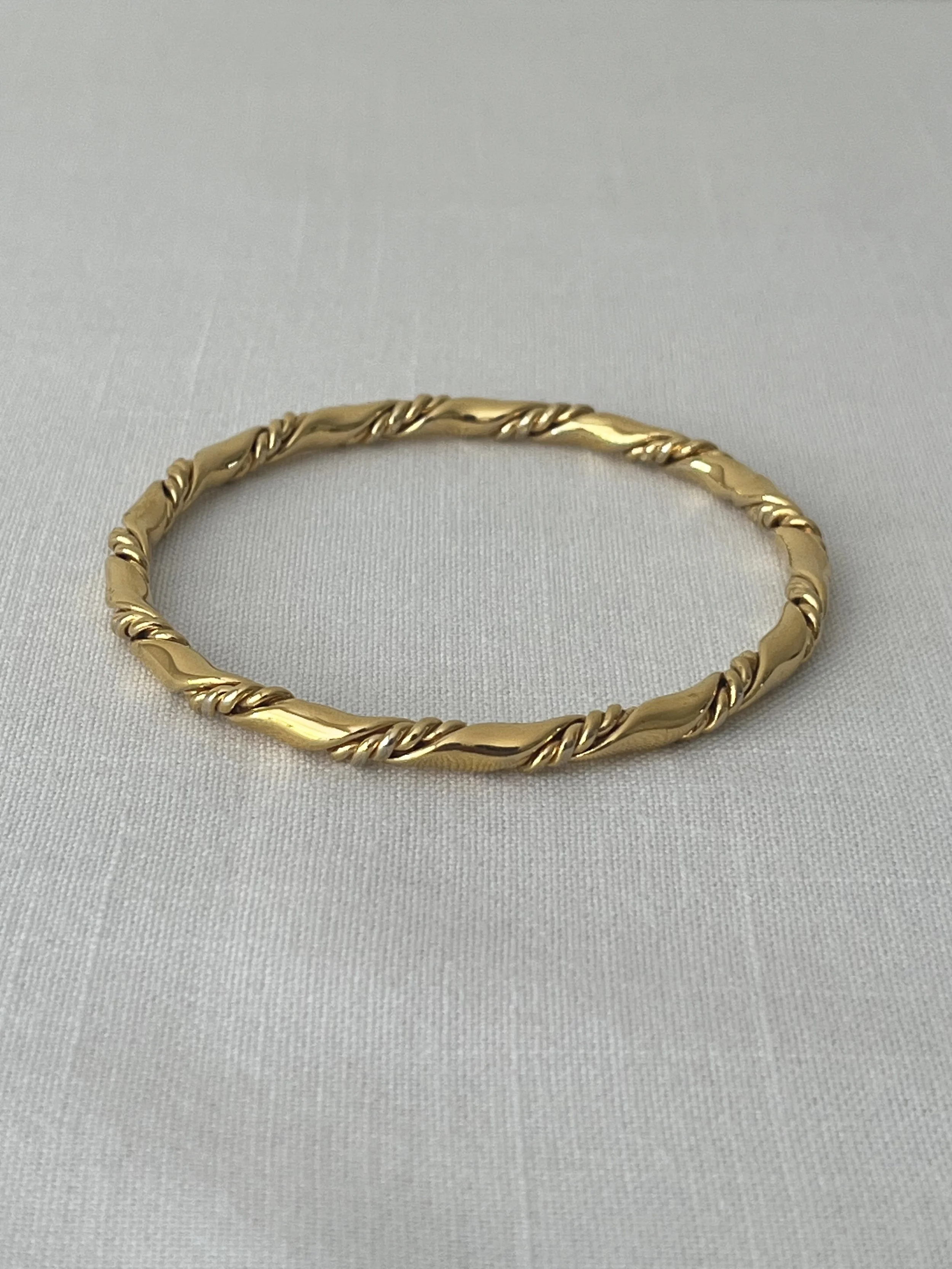 1980s Monet Rope Twisted Gold Bangle