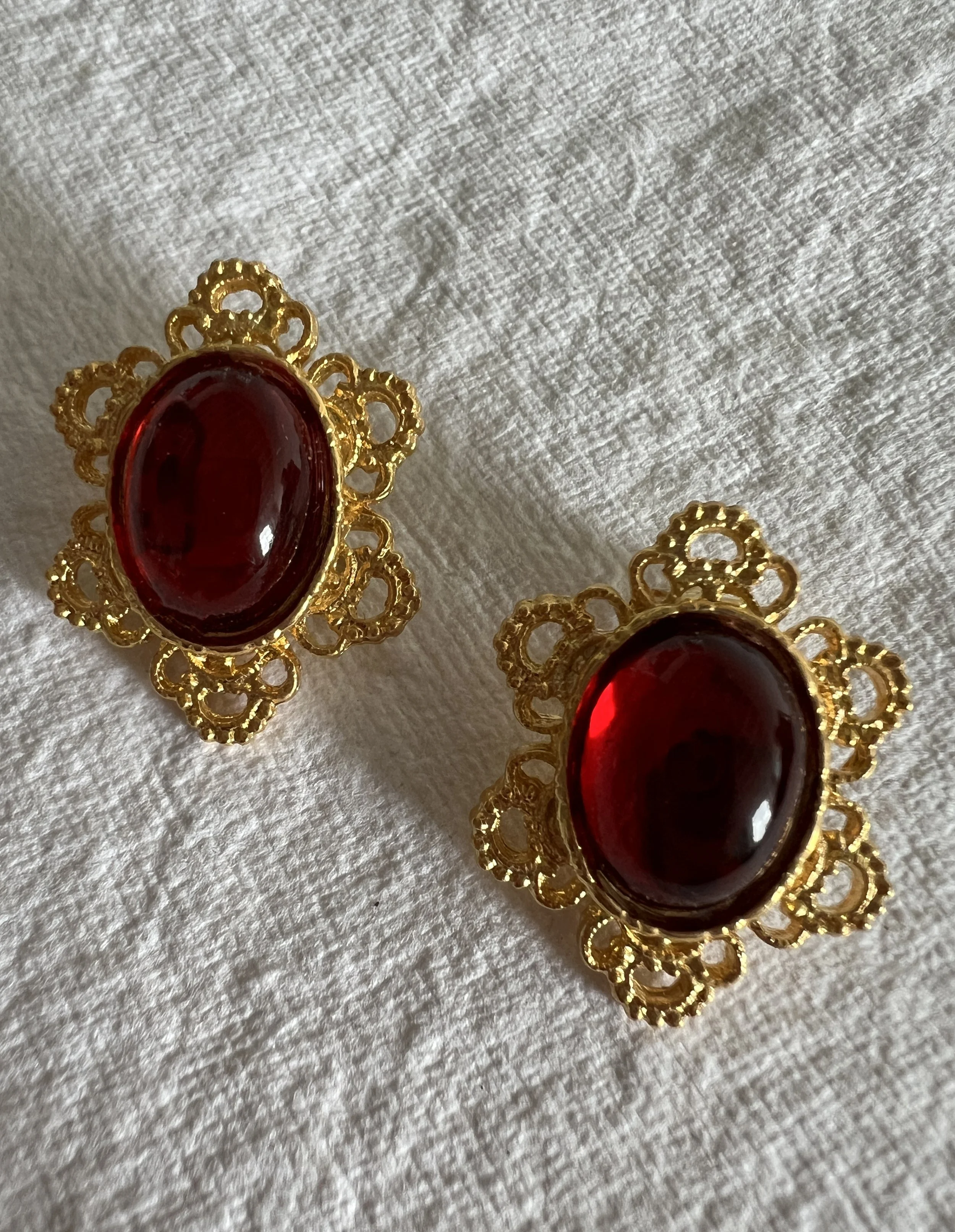 Coeur Red And Gold Earrings