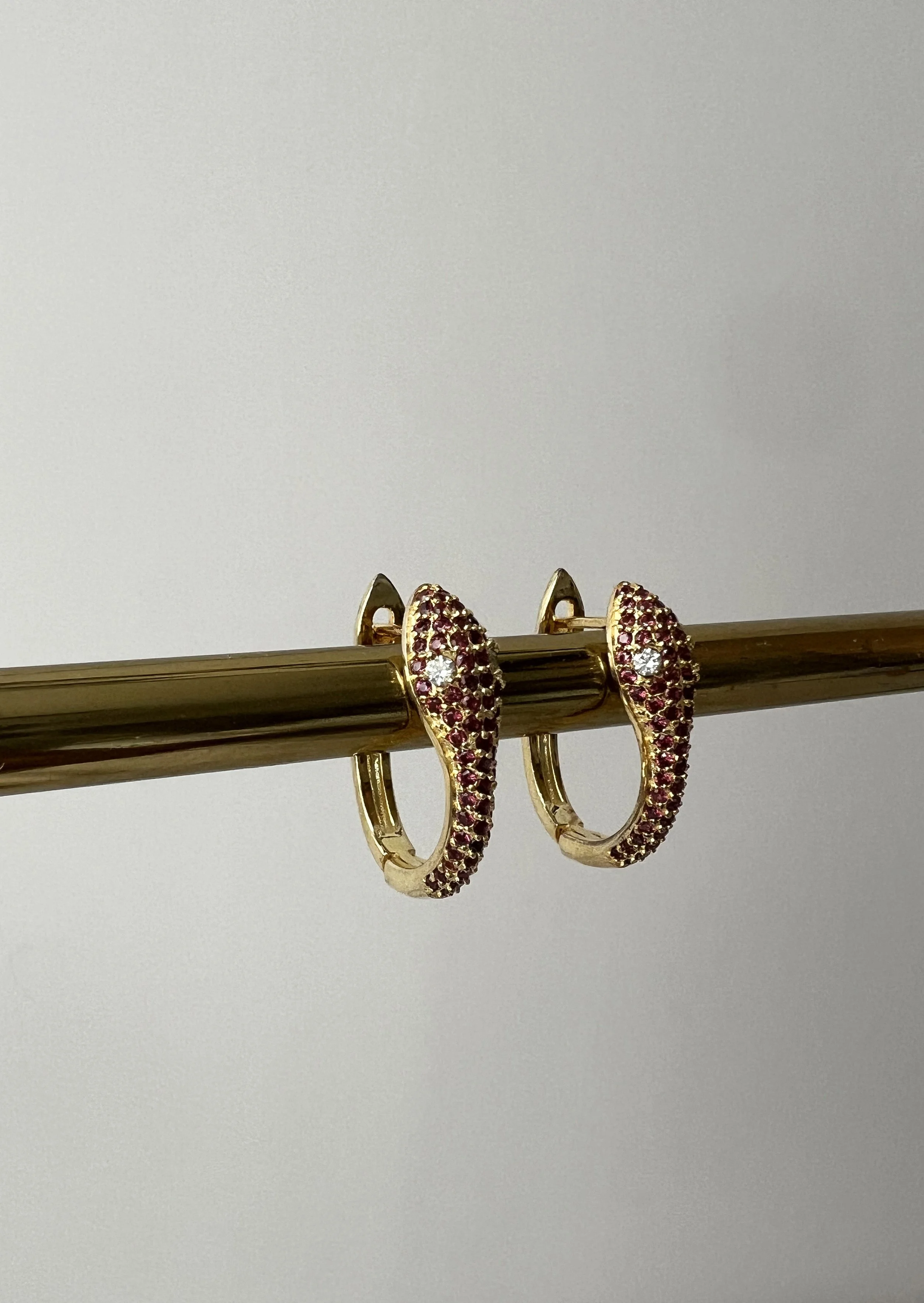 Serpent Rhinestone Hoop Earrings