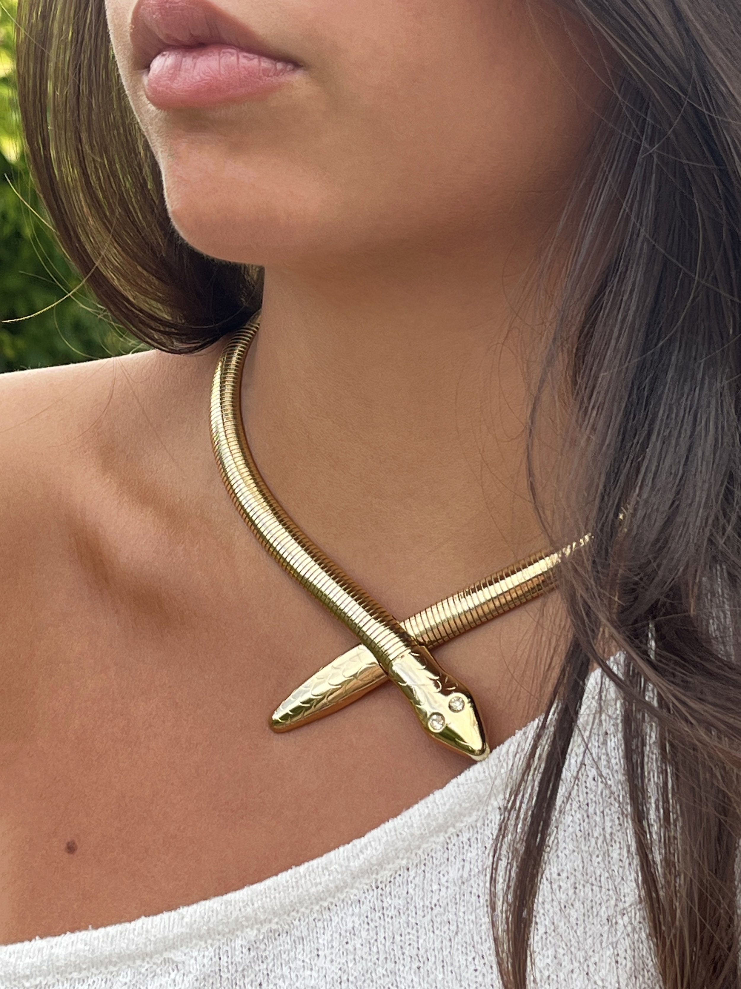 1980s Serpent Collar Necklace