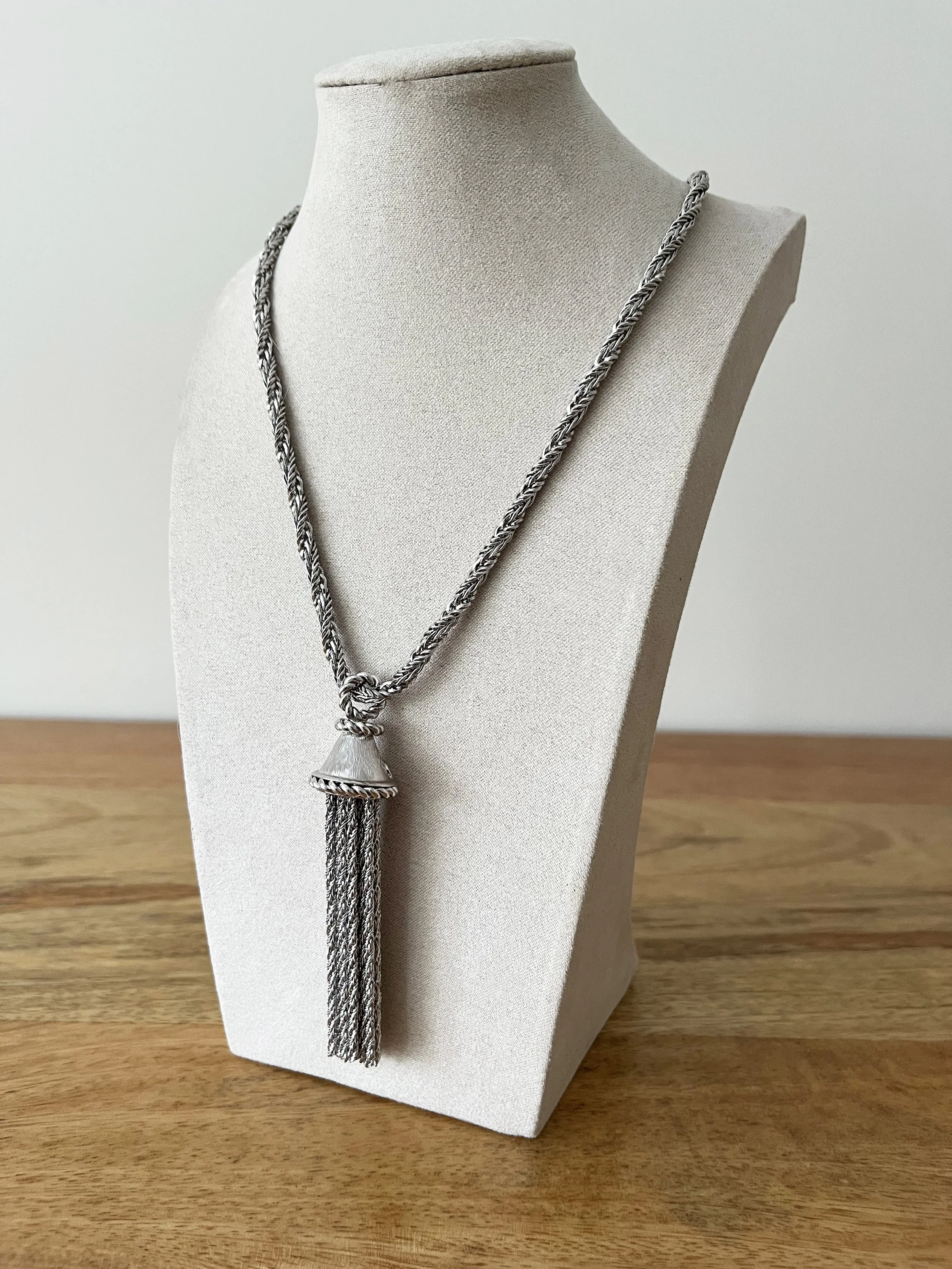 1970s Grosse Silver-Plated Tassel Necklace