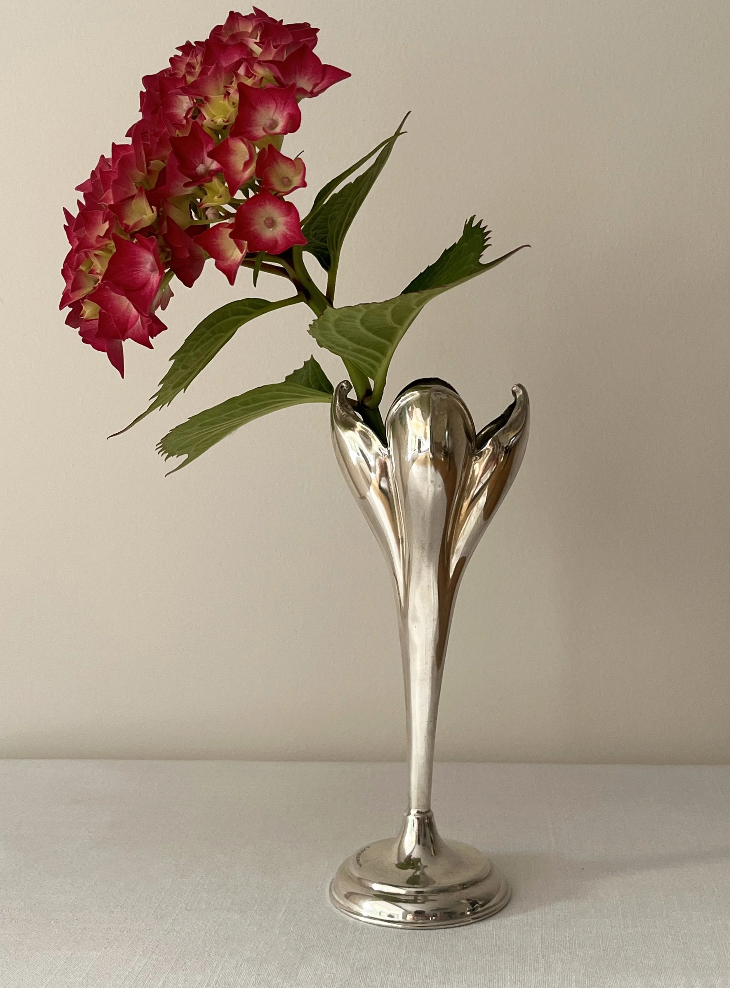 Mid-Century Art Nouveau Silver Toned Bud Vase