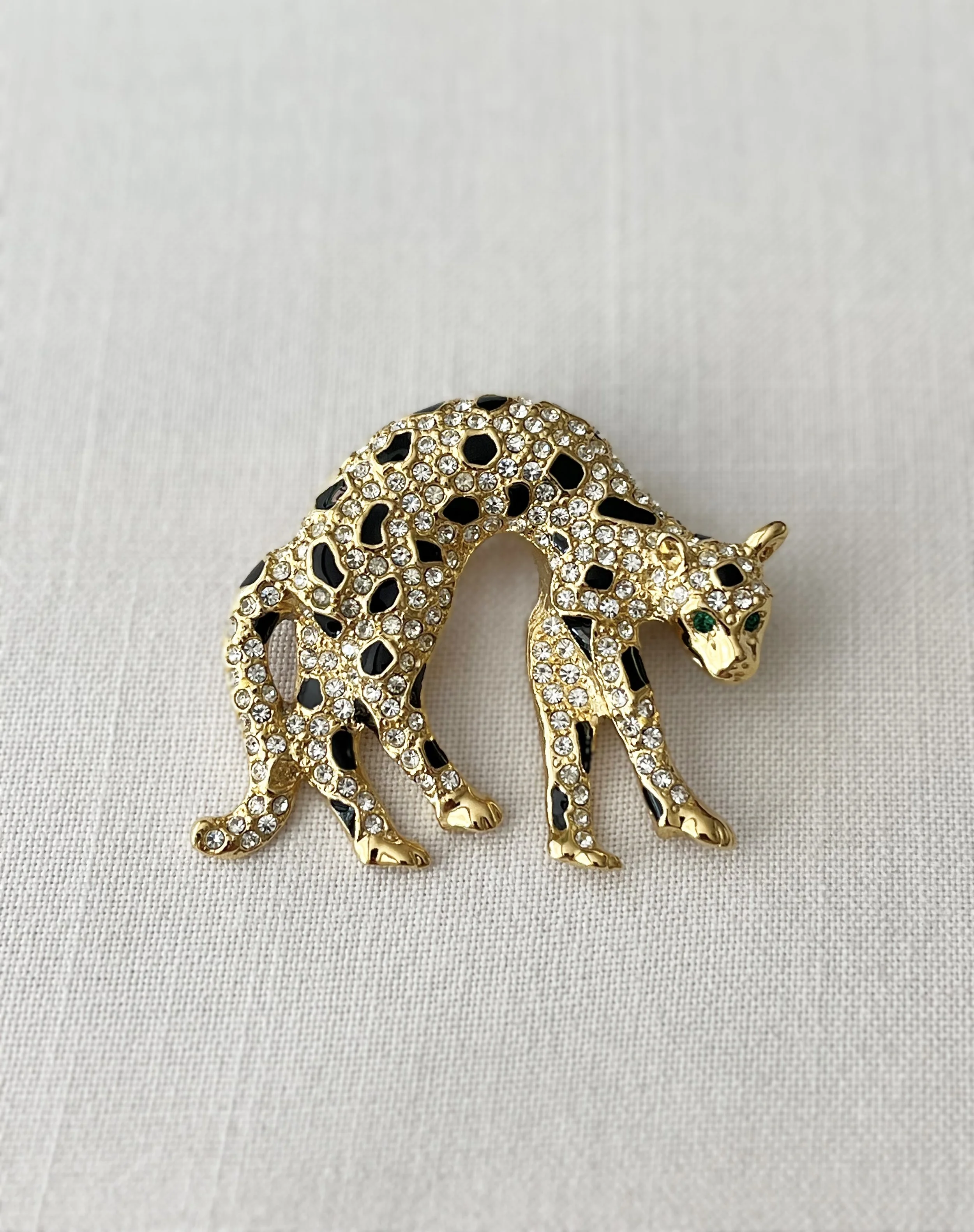 1990s Arching Big Cat Pin Brooch