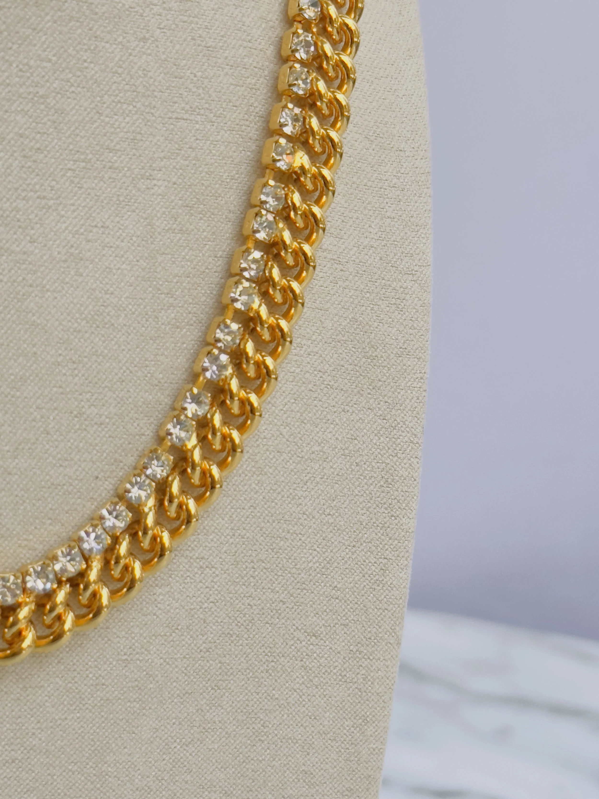 Diamanté Curb Chain Necklace
