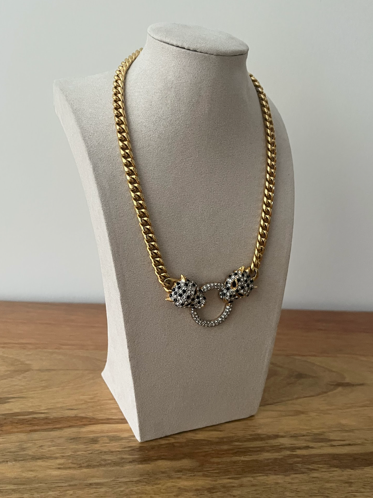 1990s Butler and Wilson Double Headed Leopard Necklace.png