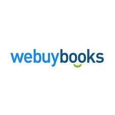 Webuybooks logo in blue and green text