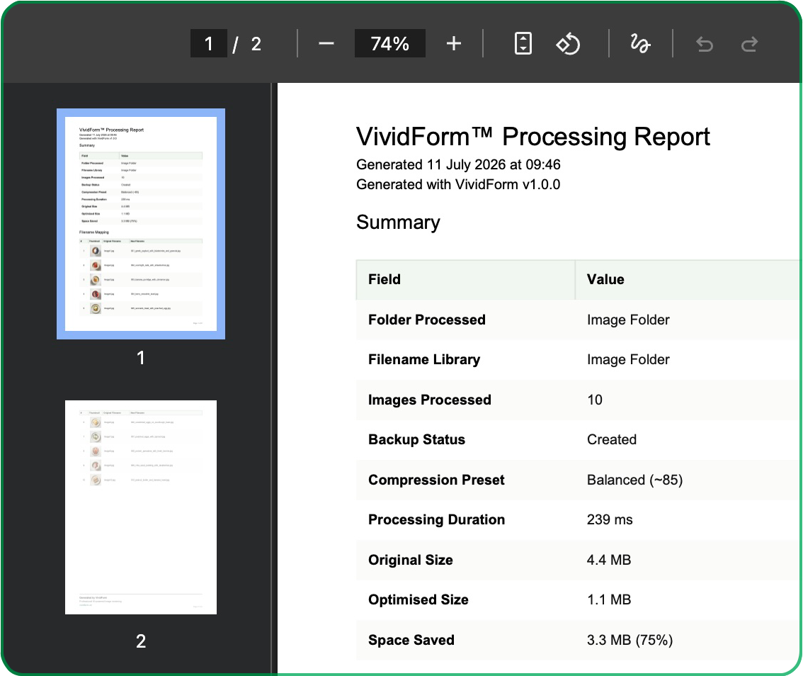 PDF Report