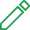 A green pencil icon on a white background.