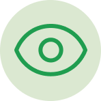 Simple green eye icon on a light gray background.