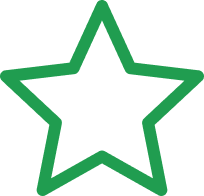 Green outline of a five-pointed star.