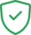 Green shield with a white check mark inside