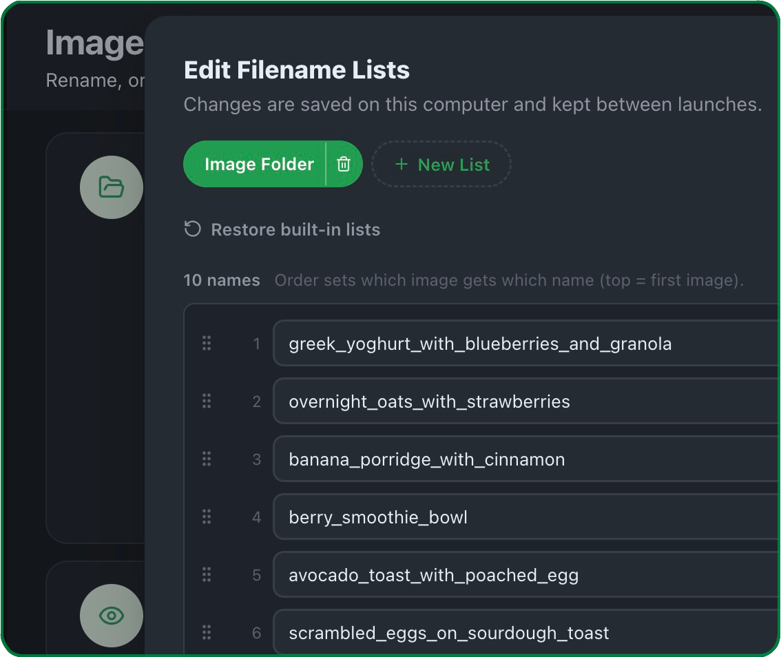 Filename Lists