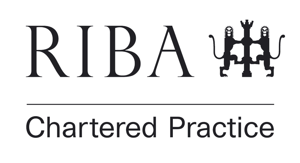 Logo with the word 'RIBA' in large letters, a heraldic lion emblem to the right, and the words 'Chartered Practice' underneath.