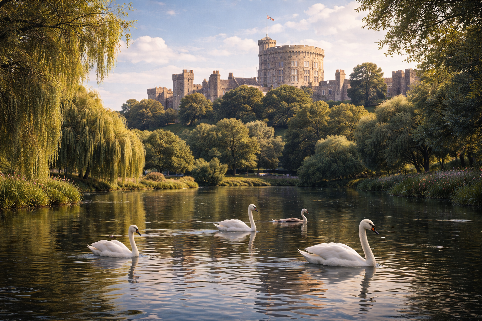 Swans have been part of Windsor’s landscape for centuries, a symbol of grace, heritage, and continuity along the Thames.