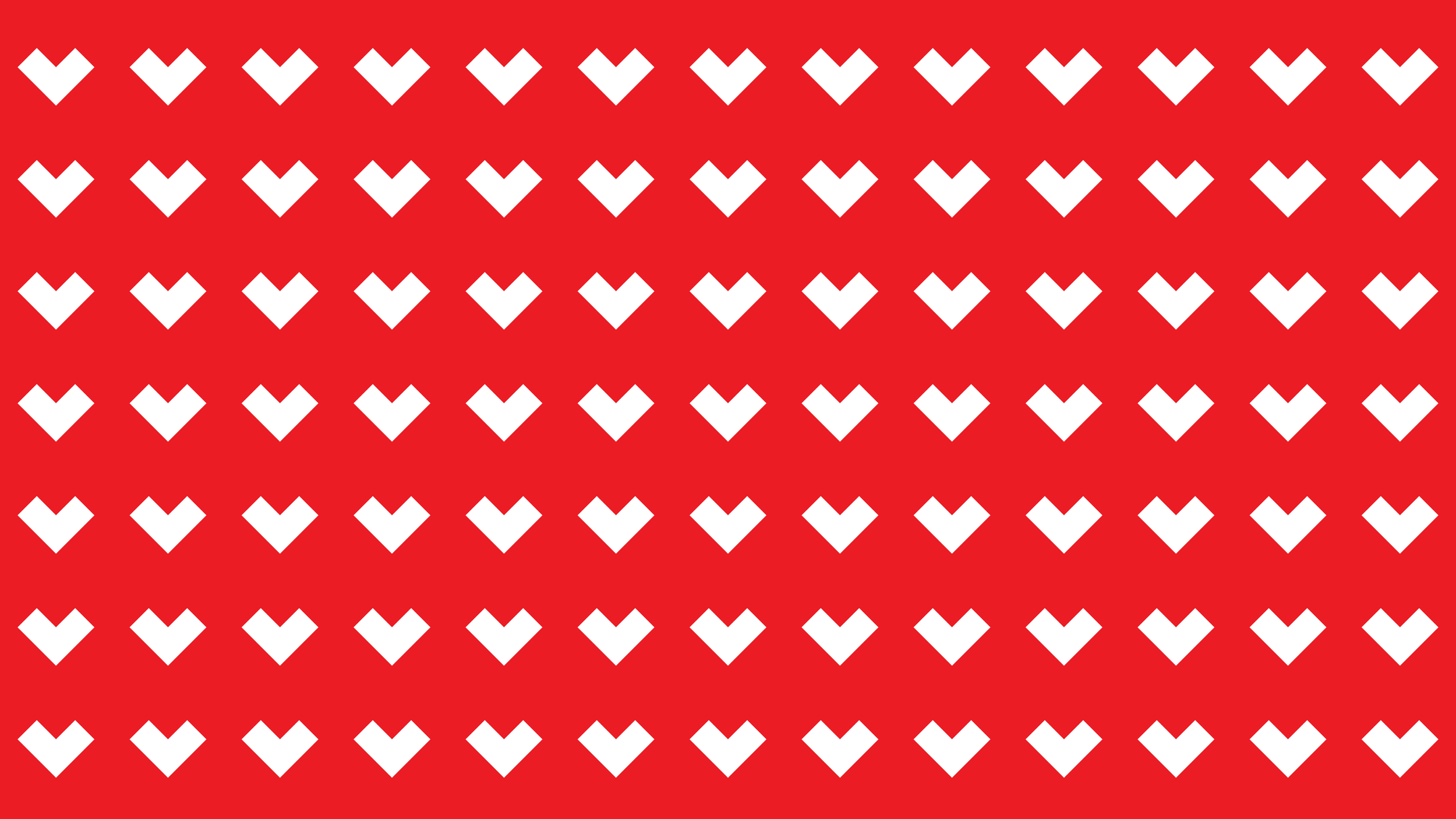 Red background with a pattern of white checkmark shapes arranged in rows.