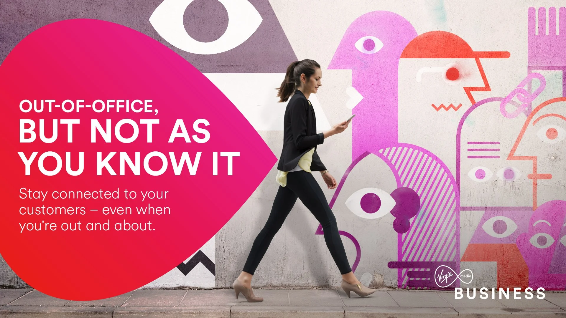 Virgin Media Business out-of-office mobility campaign ad