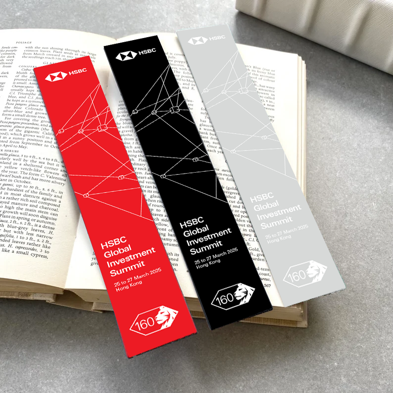 HSBC Global Investment Summit 2025 branded bookmark collateral