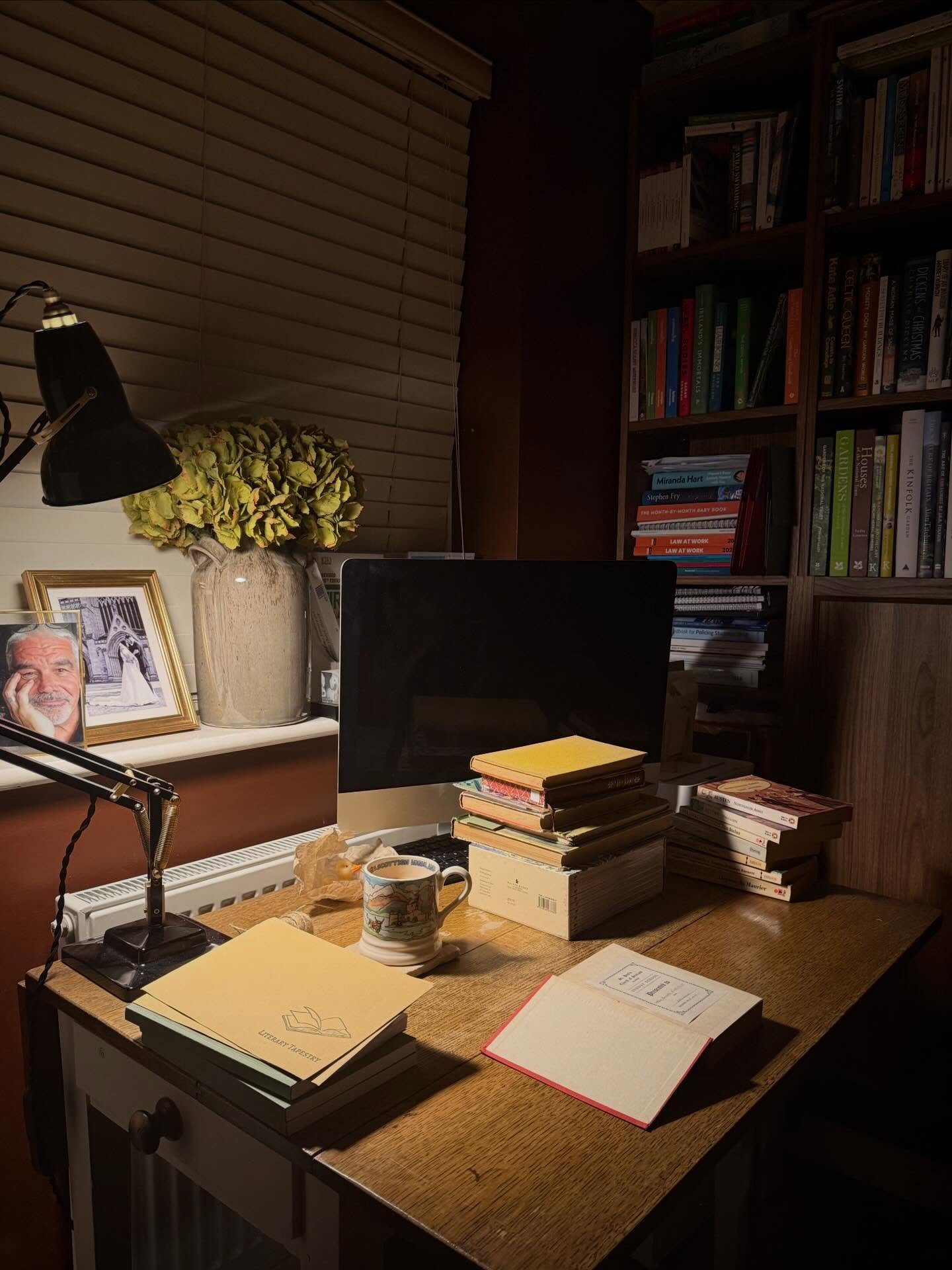 This evenings set up completing valuations for a selection of secondhand books for the website and a few valuation requests 📚 

After spending the day outside surrounded by snowdrops and a giggling toddler it is nice to slow down and end the day sur