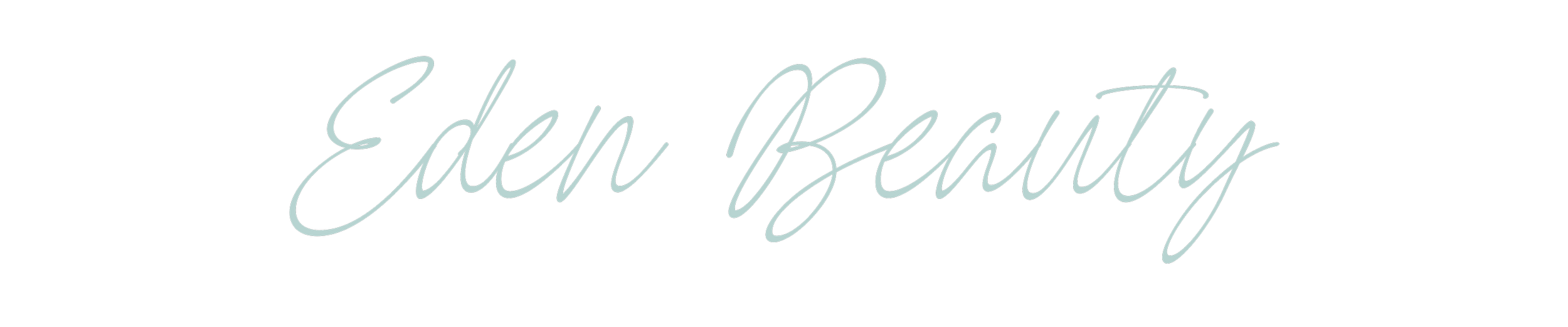 Text that reads 'Eden Beauty' written in elegant cursive script on a black background.