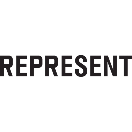 The word 'REPRESENT' in large, bold, black letters.