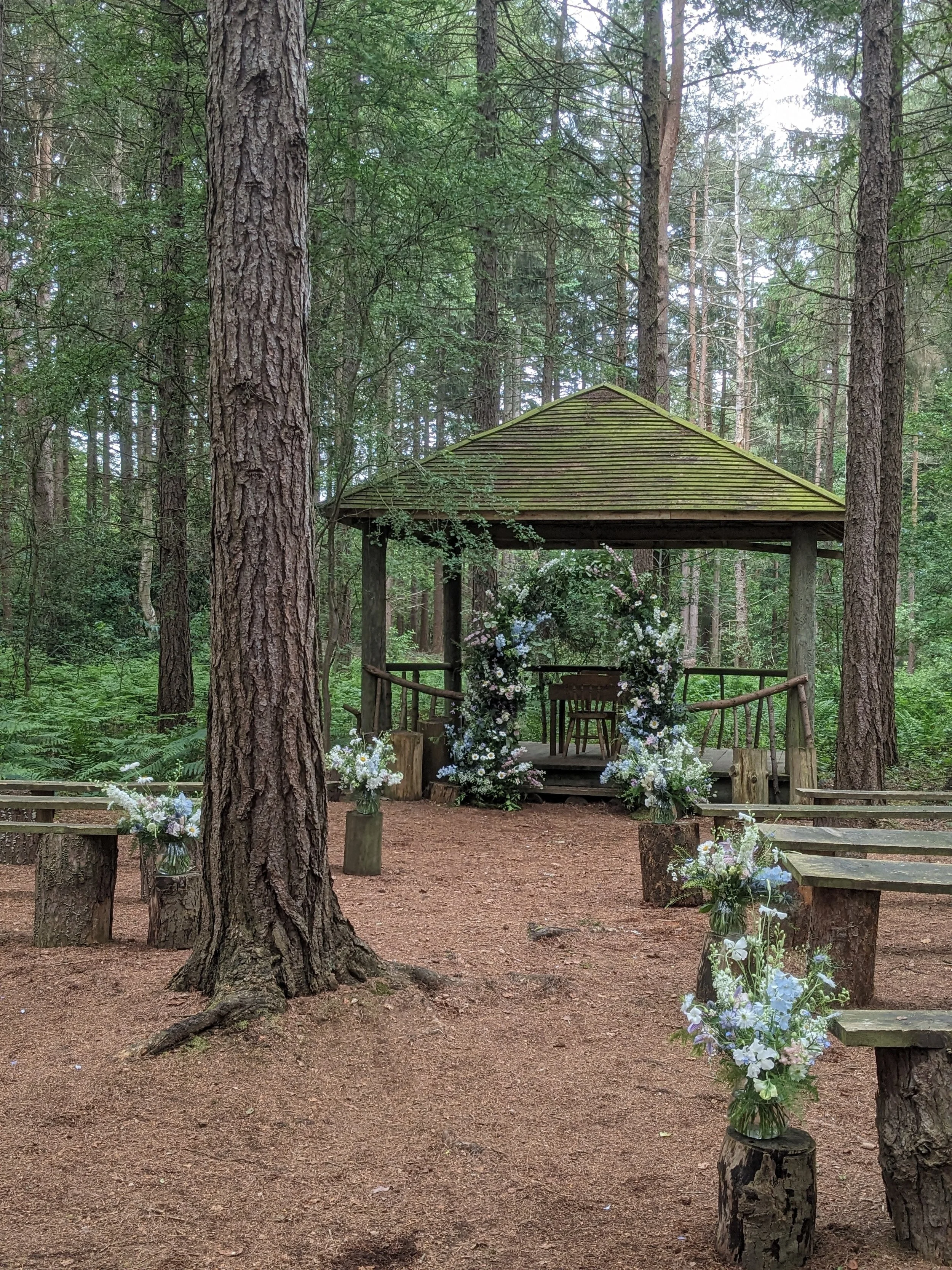 Woodland wedding flower arch