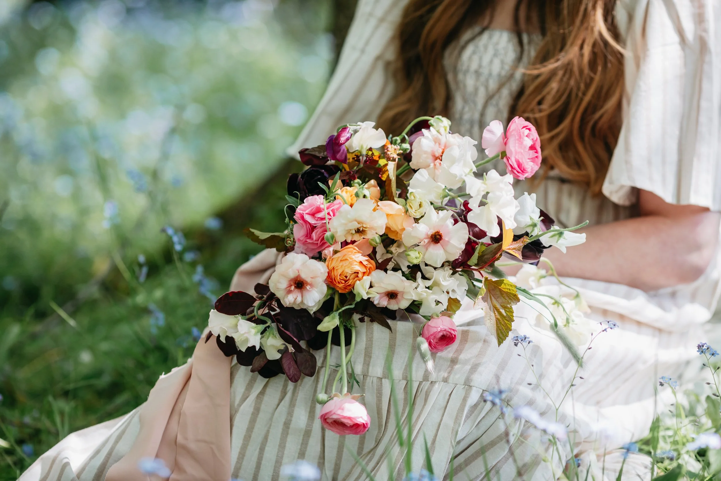 Spring flower bridal bouquet