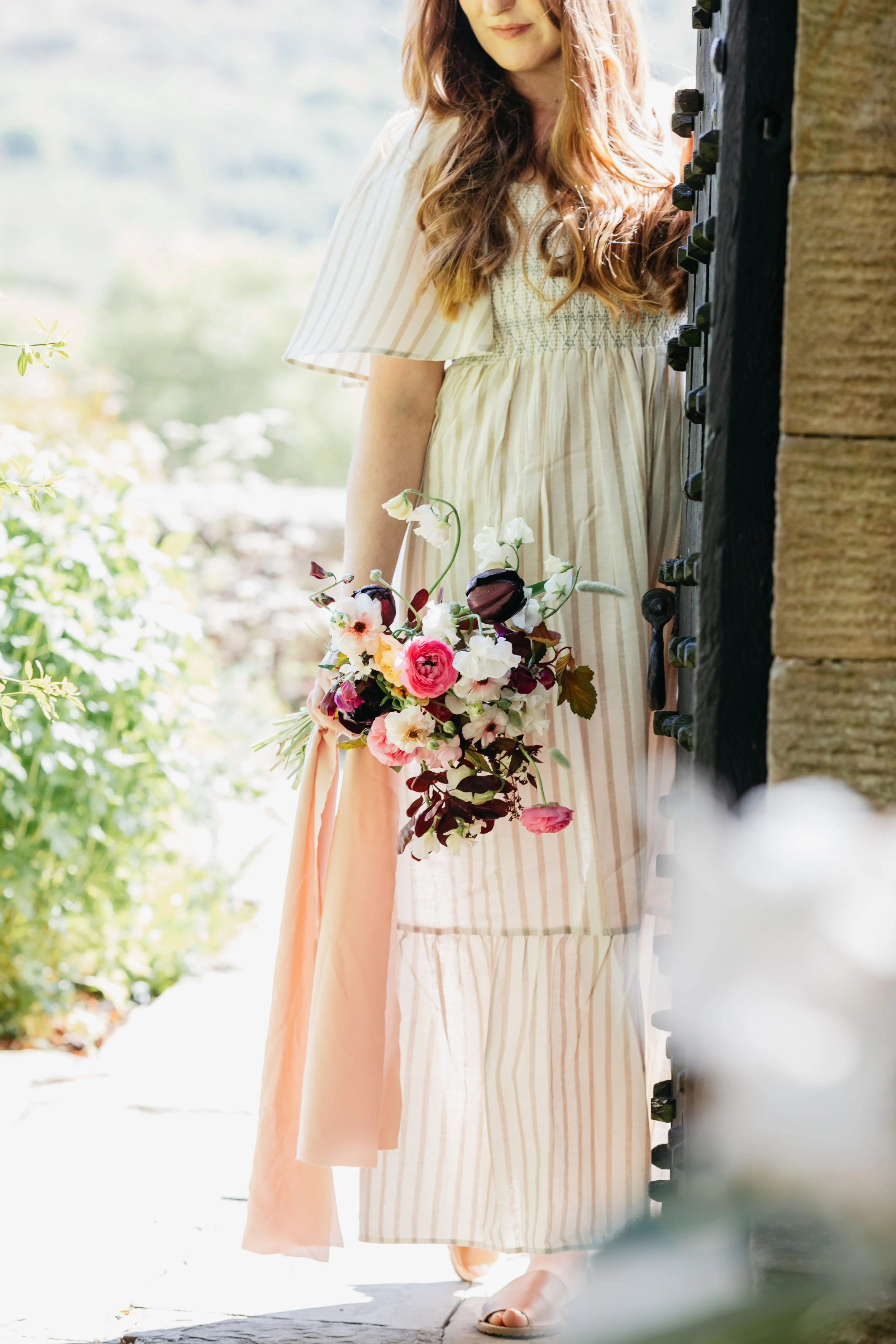 Pink and peach bridal bouquet