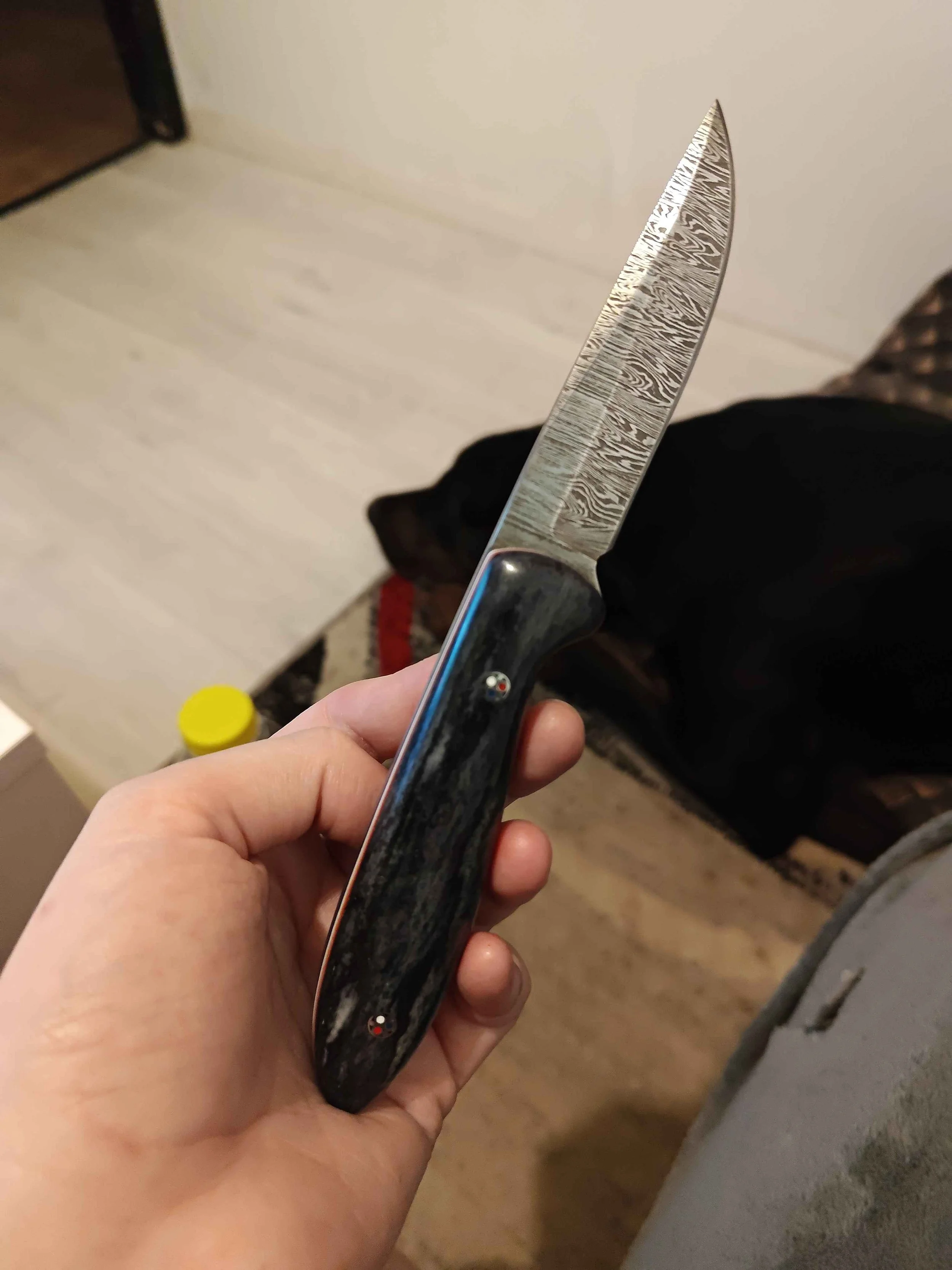 Damascus giraffe knife