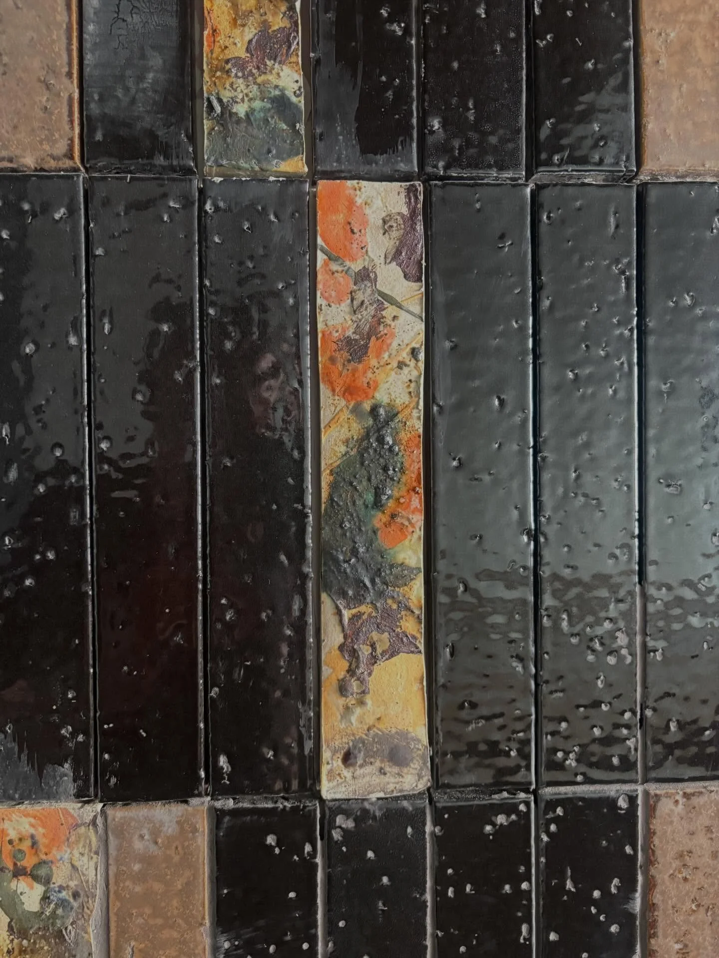 A pop of colour

The tiled area that is the backdrop to our front kitchen is the focal point of the restaurant. Everyone can see it and it&rsquo;s the engine of the space.

So we wanted something eye catching to live there while tying into the restau