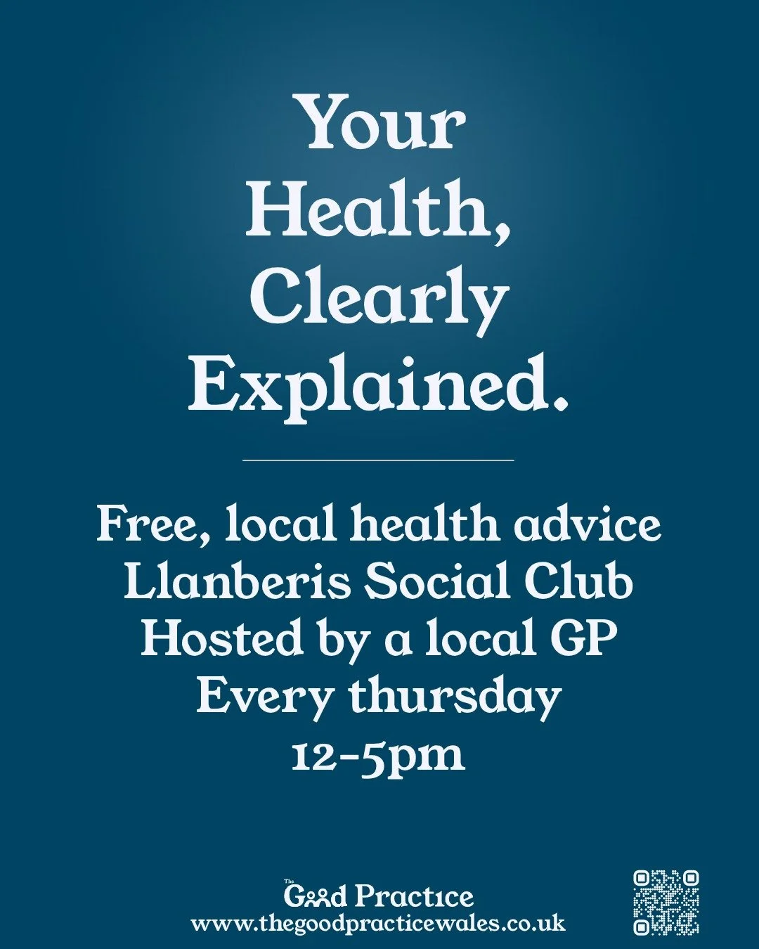 Welcome to The Good Practice.

​We&rsquo;re a new initiative putting down roots here in Llanberis. We&rsquo;re aiming to provide a new form of healthcare that runs hand in hand alongside your existing NHS care.

​At our core, the ethos is simple: We 