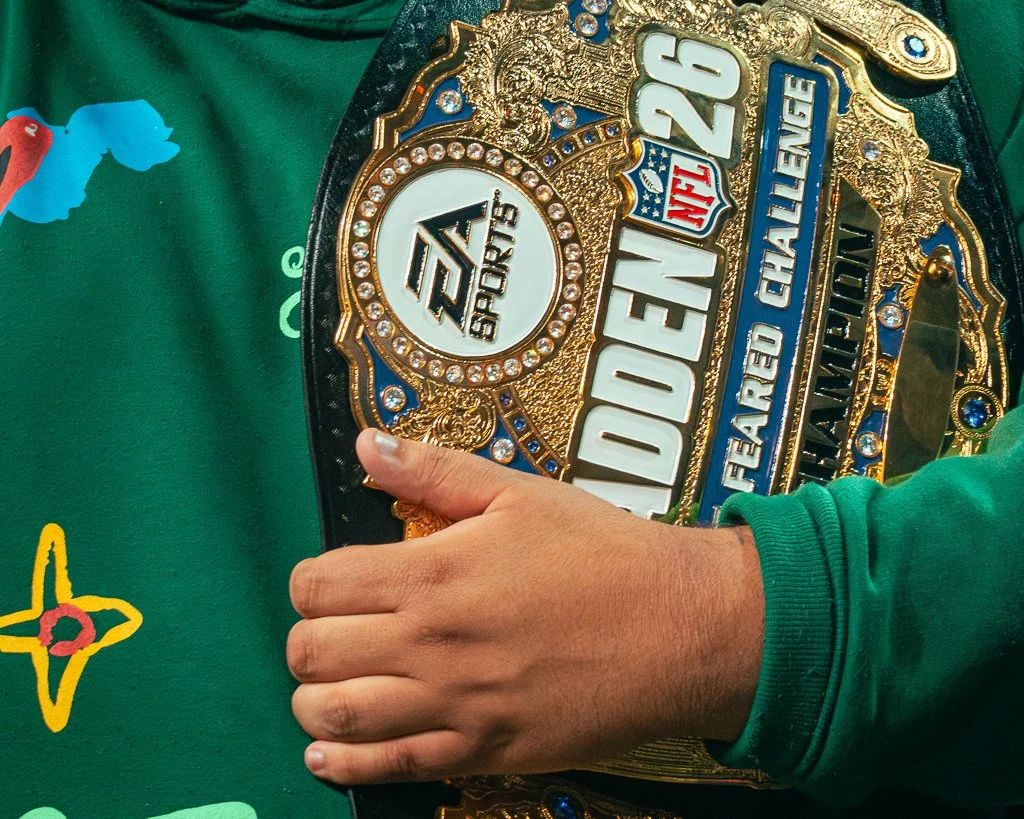 Jonbeast holding the Madden Most Feared Belt.