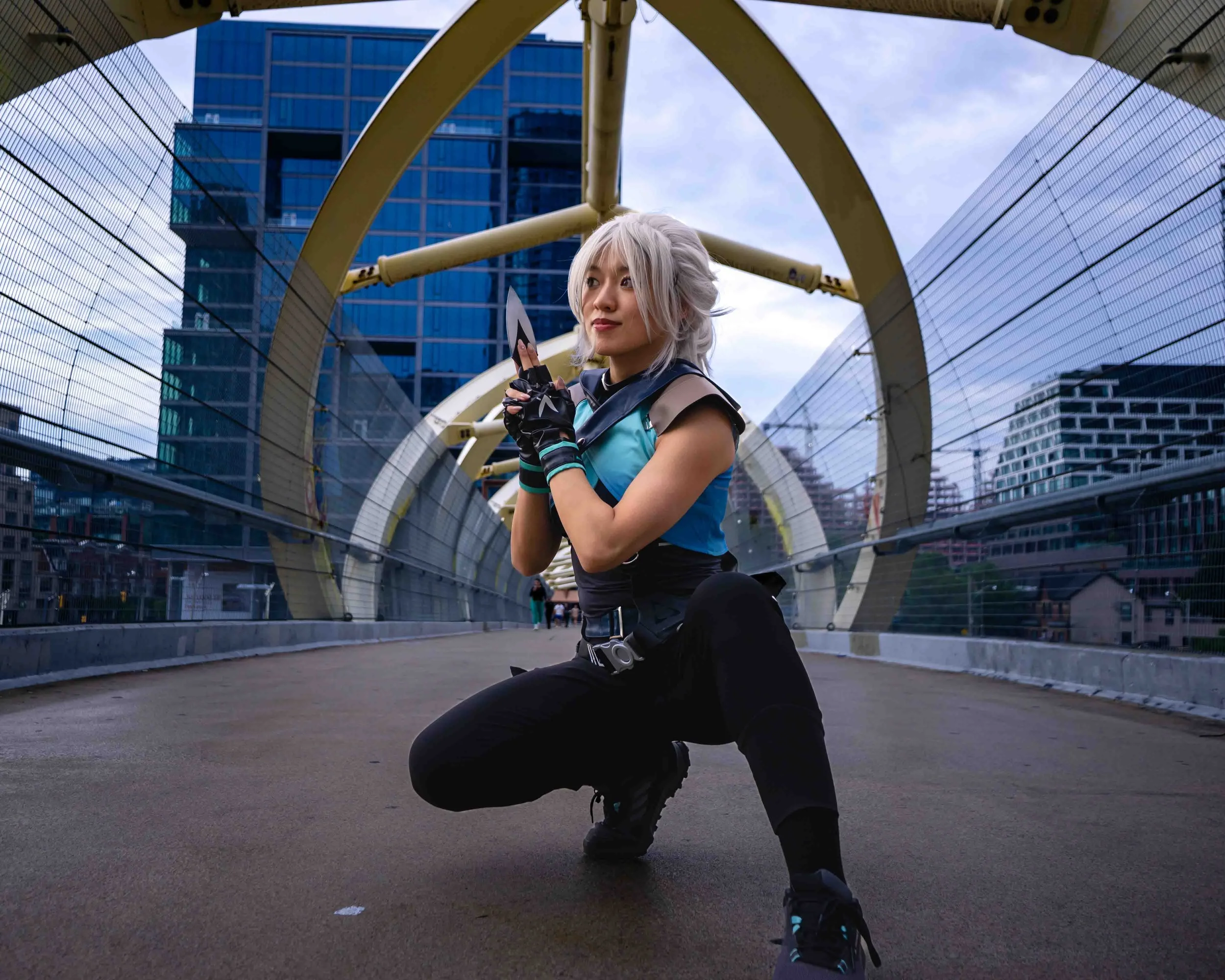 Content creator llullabye cosplaying Valorant agent Jett while at Valorant VCT Masters Toronto 2025.