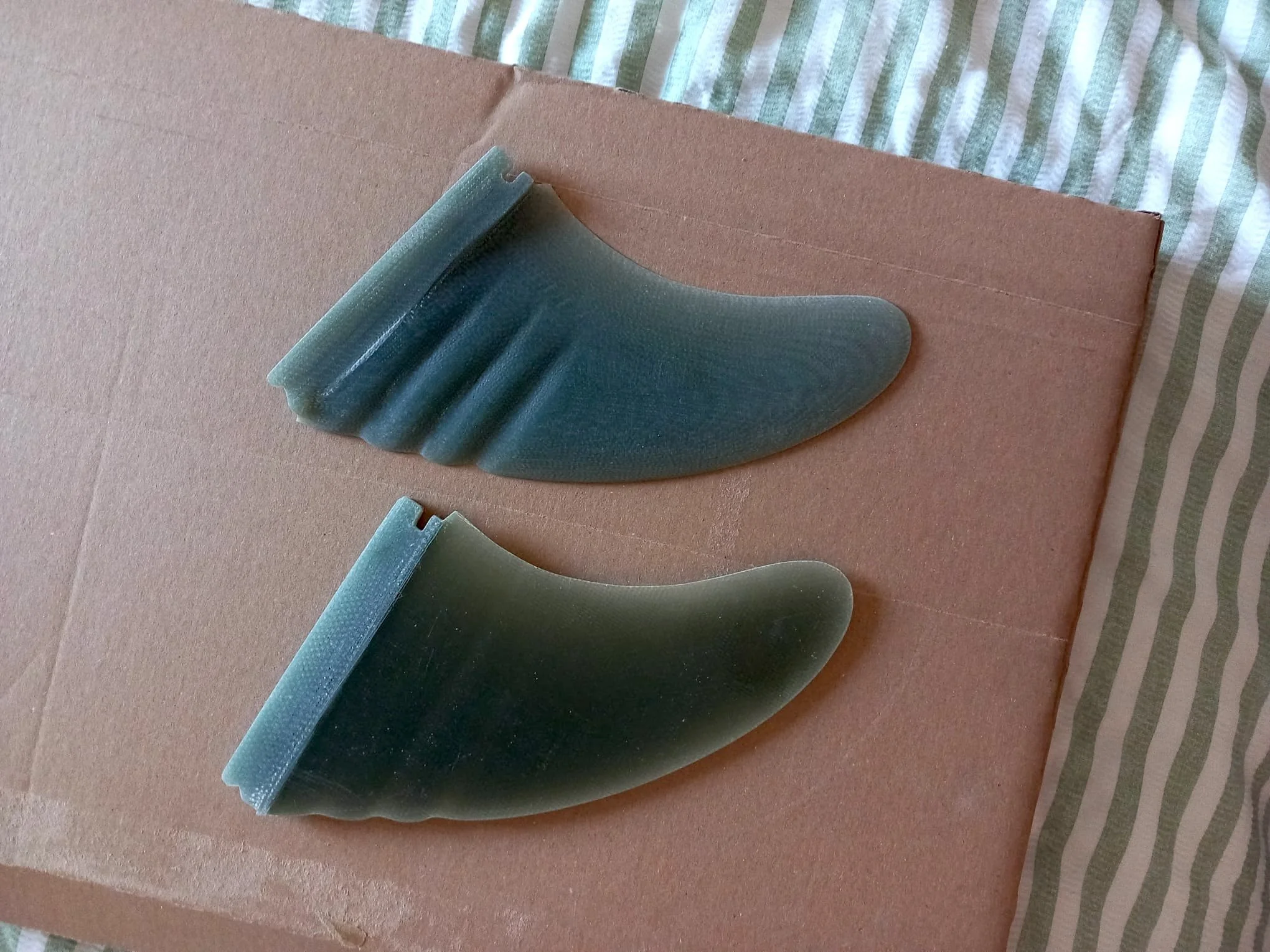 Twin + wavy leading edge channels - vinylester + milled carbon layup