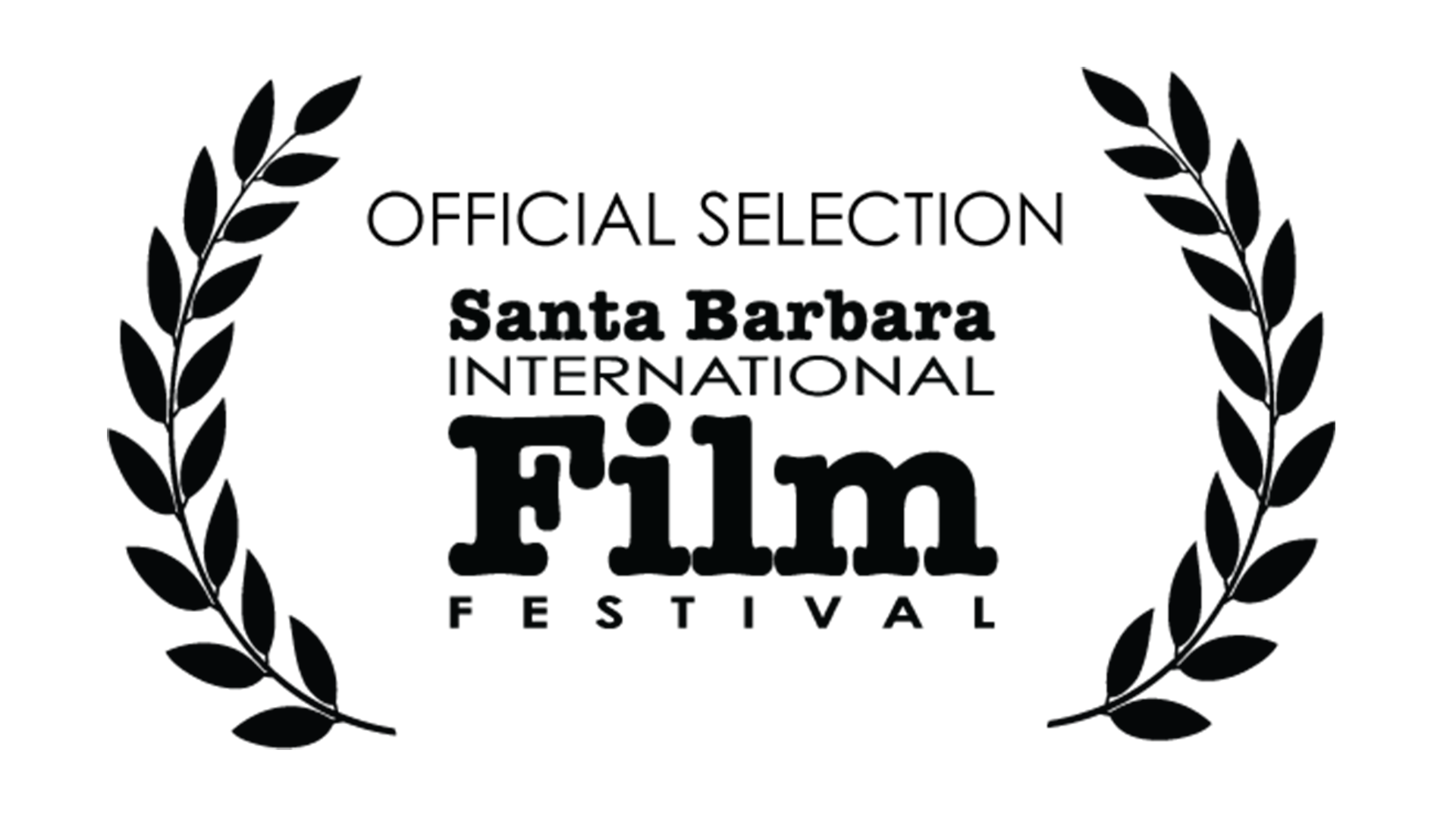 Black background featuring white bold text that reads Santa Barbara Film Festival Official Selection