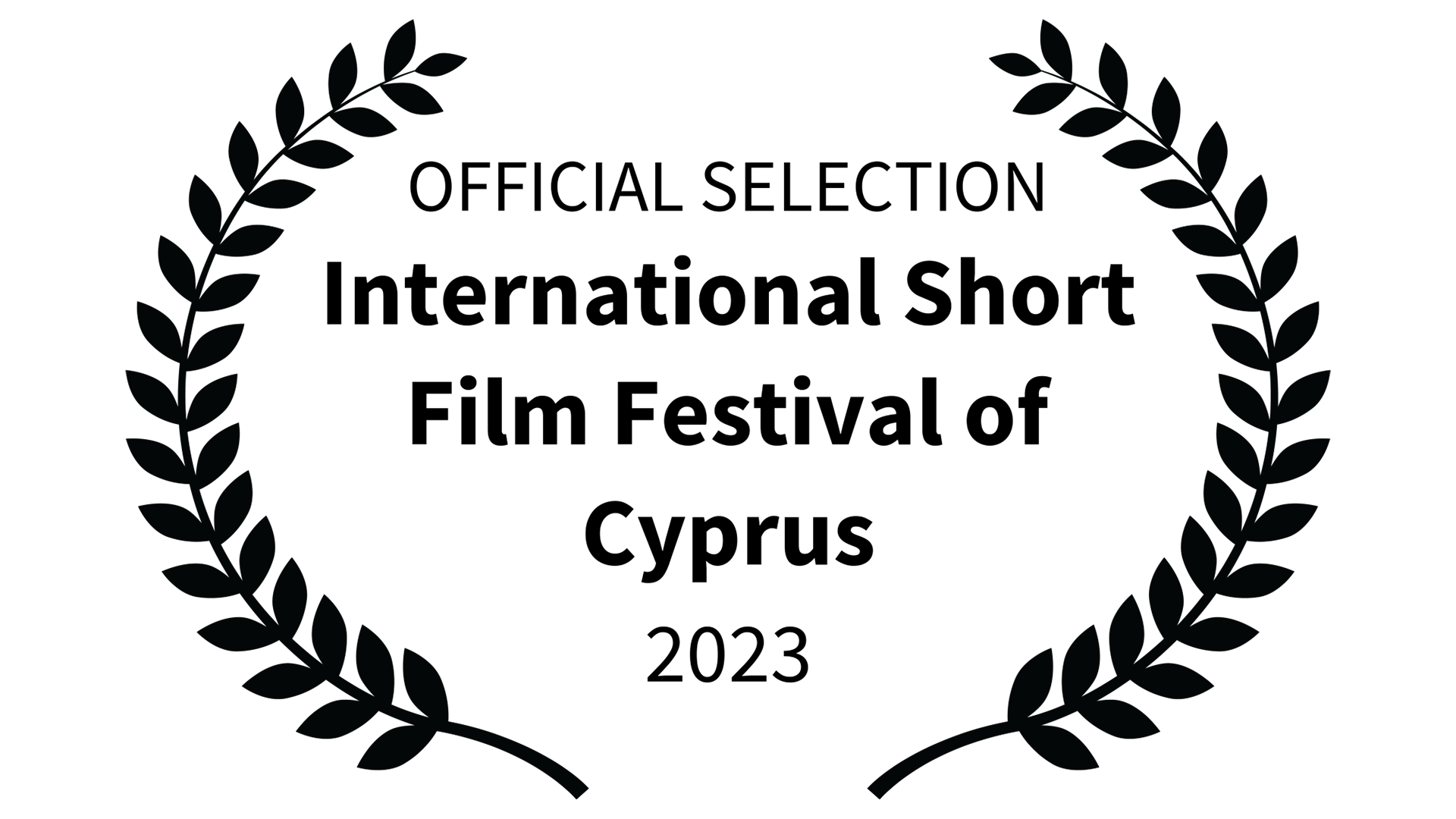 Black award badge with laurel wreath and empty ribbon space at center for text.