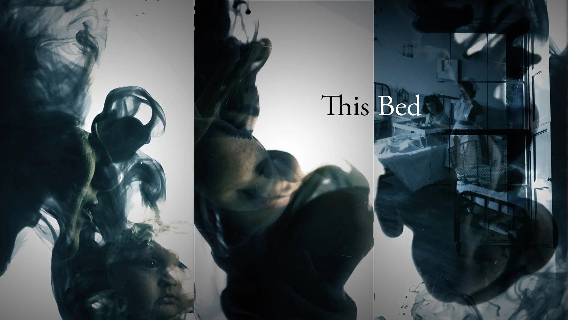 A collage of three images, with the words "This Bed" overlayed in the top right corner.