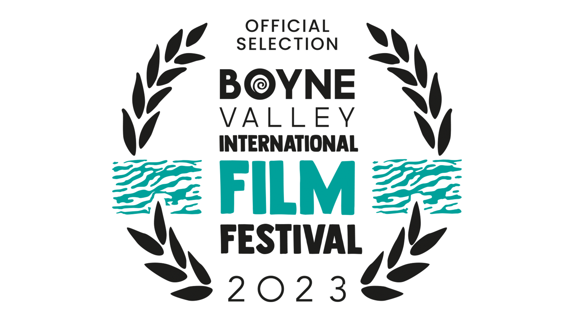 A black and white icon of a film festival laurel reads "Boyne Valley Film Festival 2023"