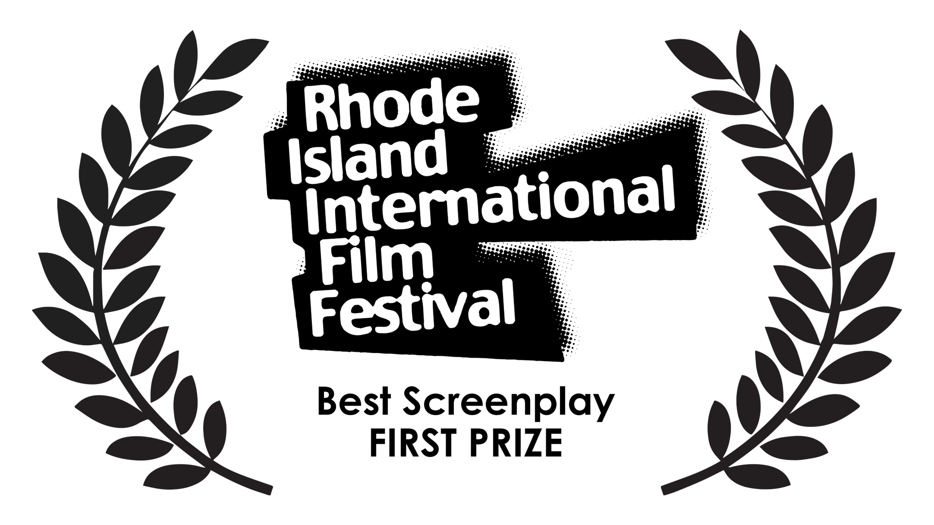 Logo for Rhode Island International Film Festival with black background and white text.