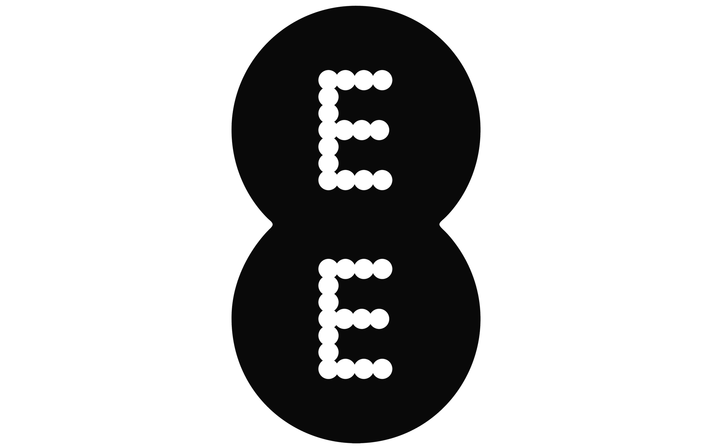 Split image of a black snowman with three circular sections and a small black top hat, with the background showing a snowy landscape with trees.