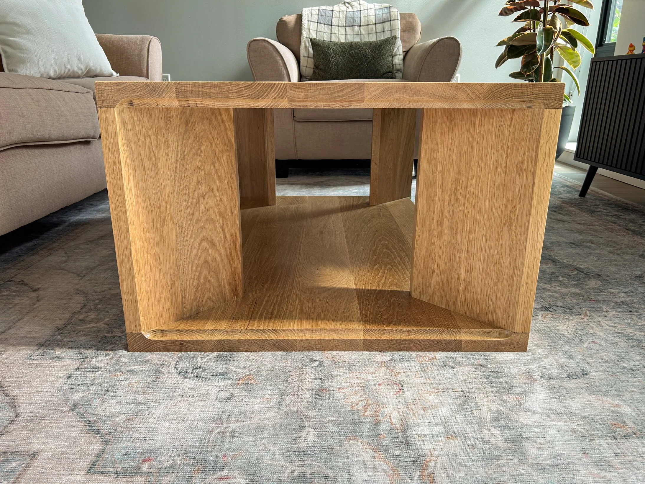 White oak chunky coffee table