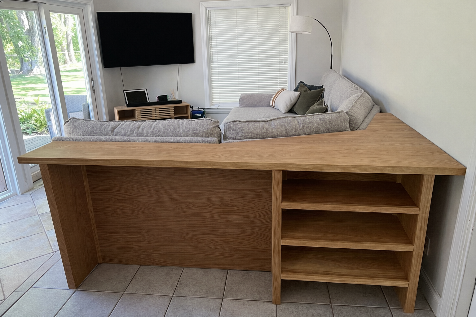 White Oak Sofa Table