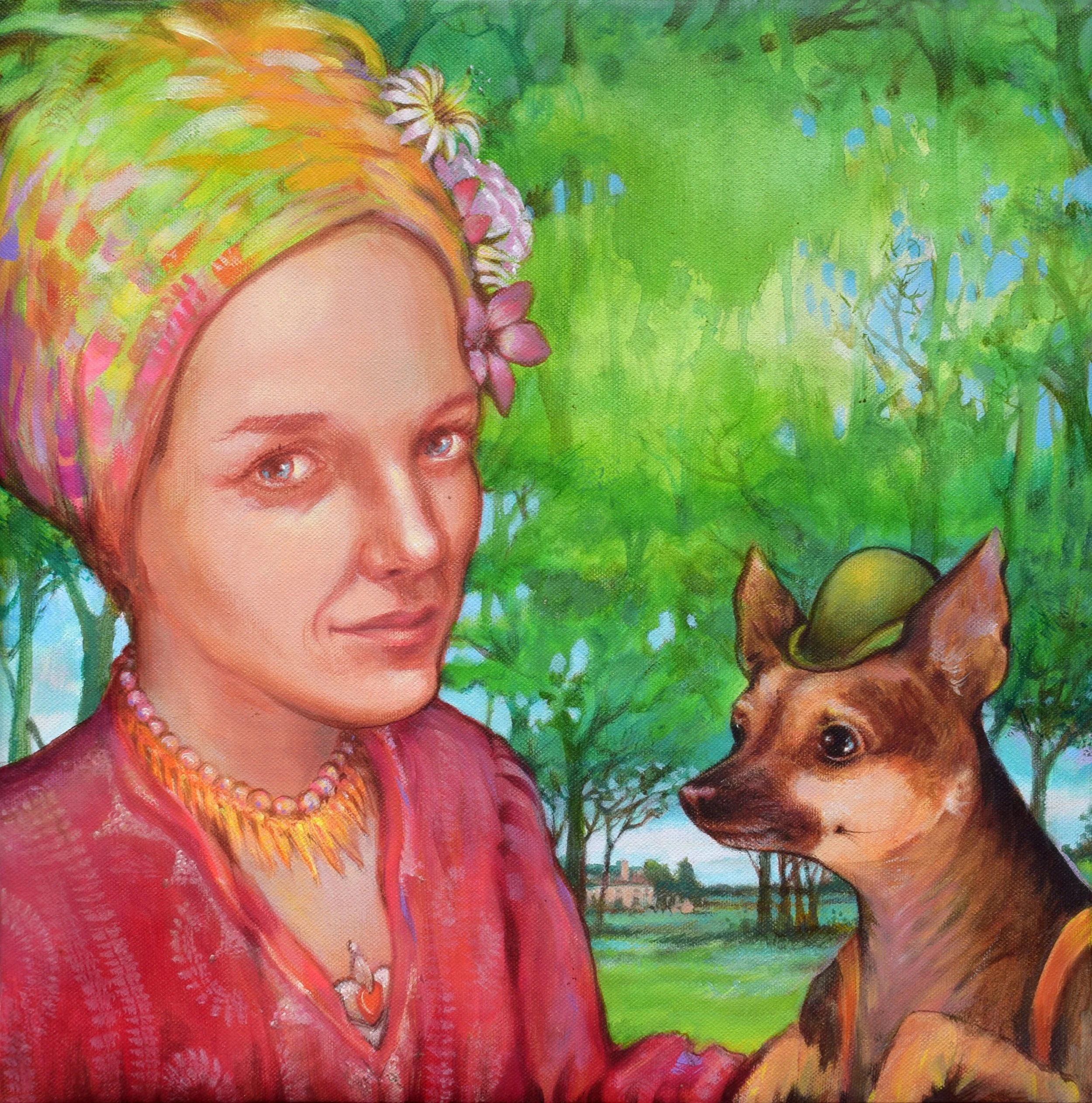 Lucy and Norma in the cotage. Acrylic on canvas. Gonzalo Varela.