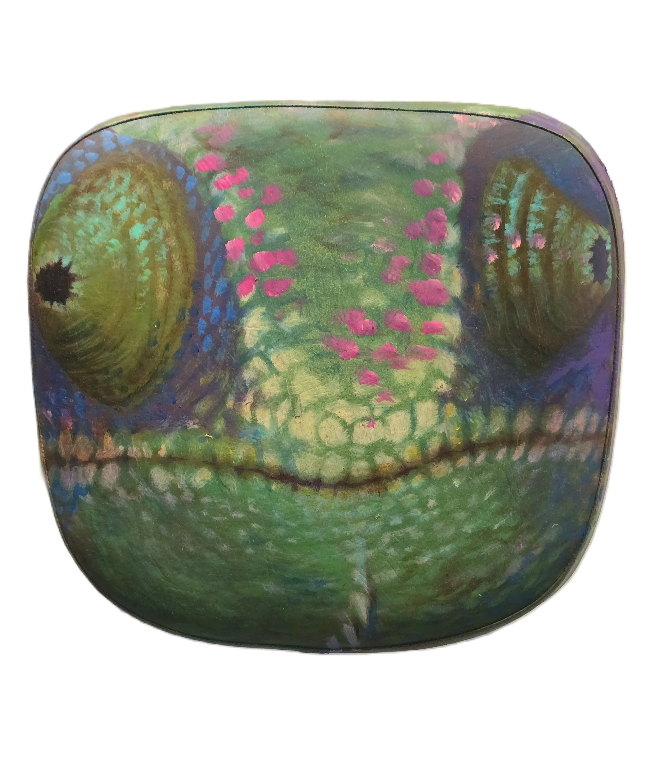 Chameleon 2024. Acrylic on seat. 
Gonzalo Varela