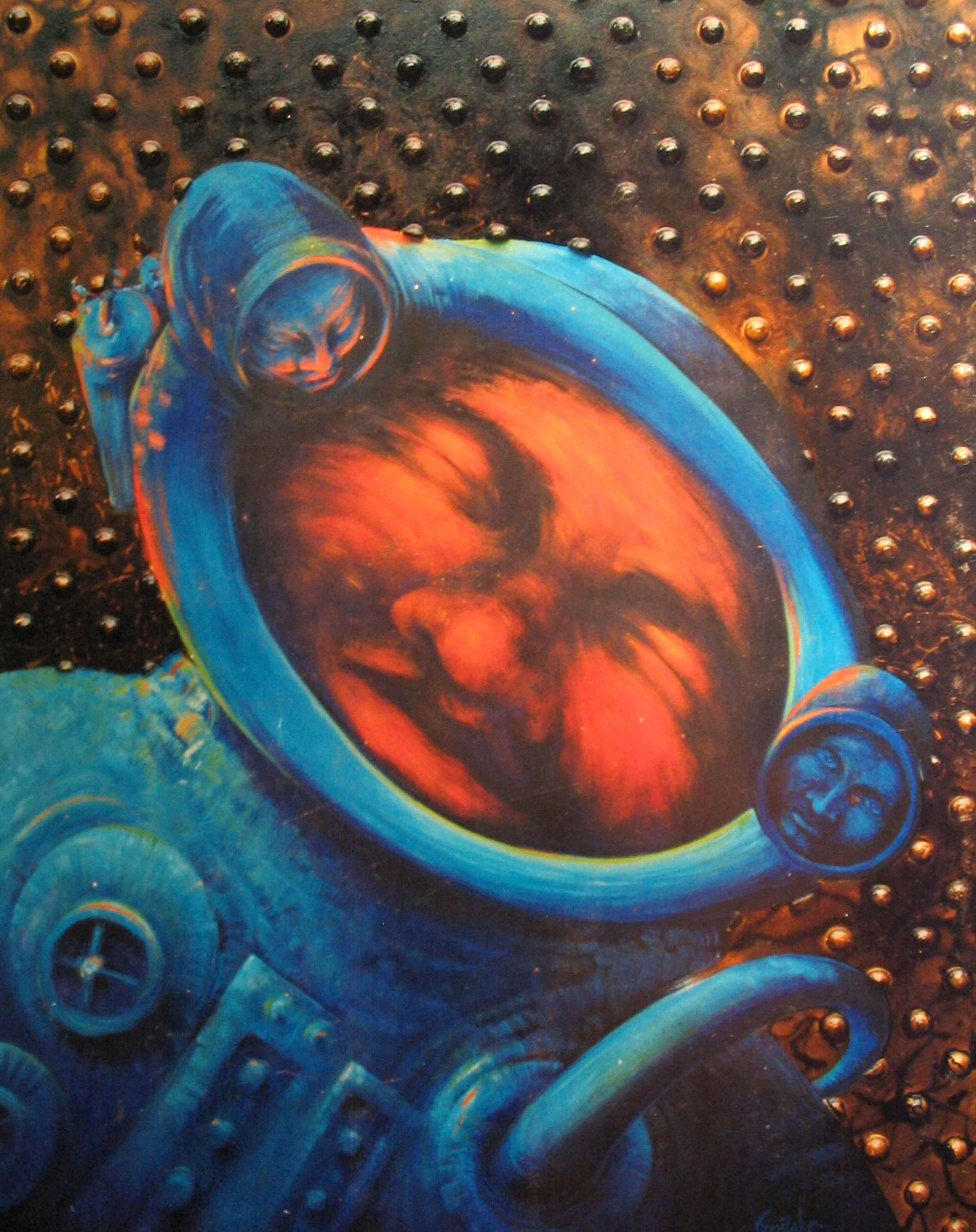 Two that make three. Asphalt on canvas. Gonzalo Varela.