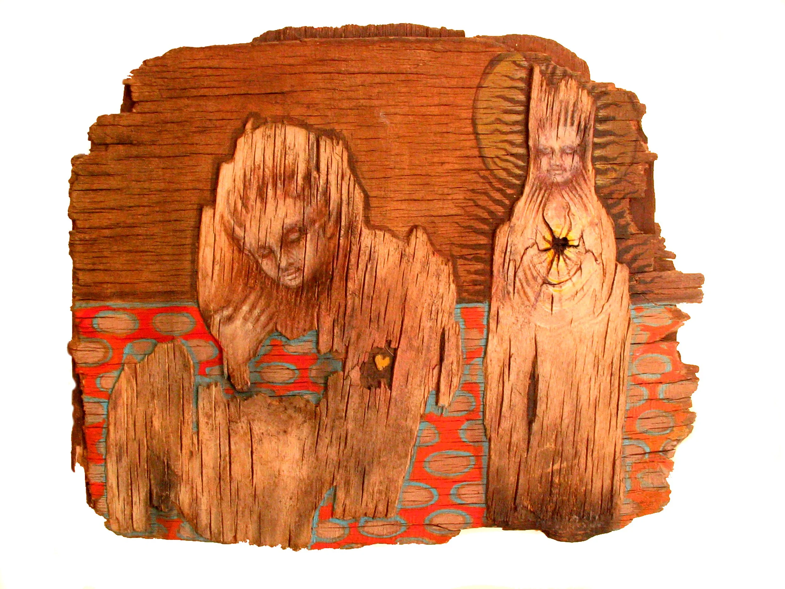 And I managed to swim in your ocean. Acrylic on wood from a sunken ship.